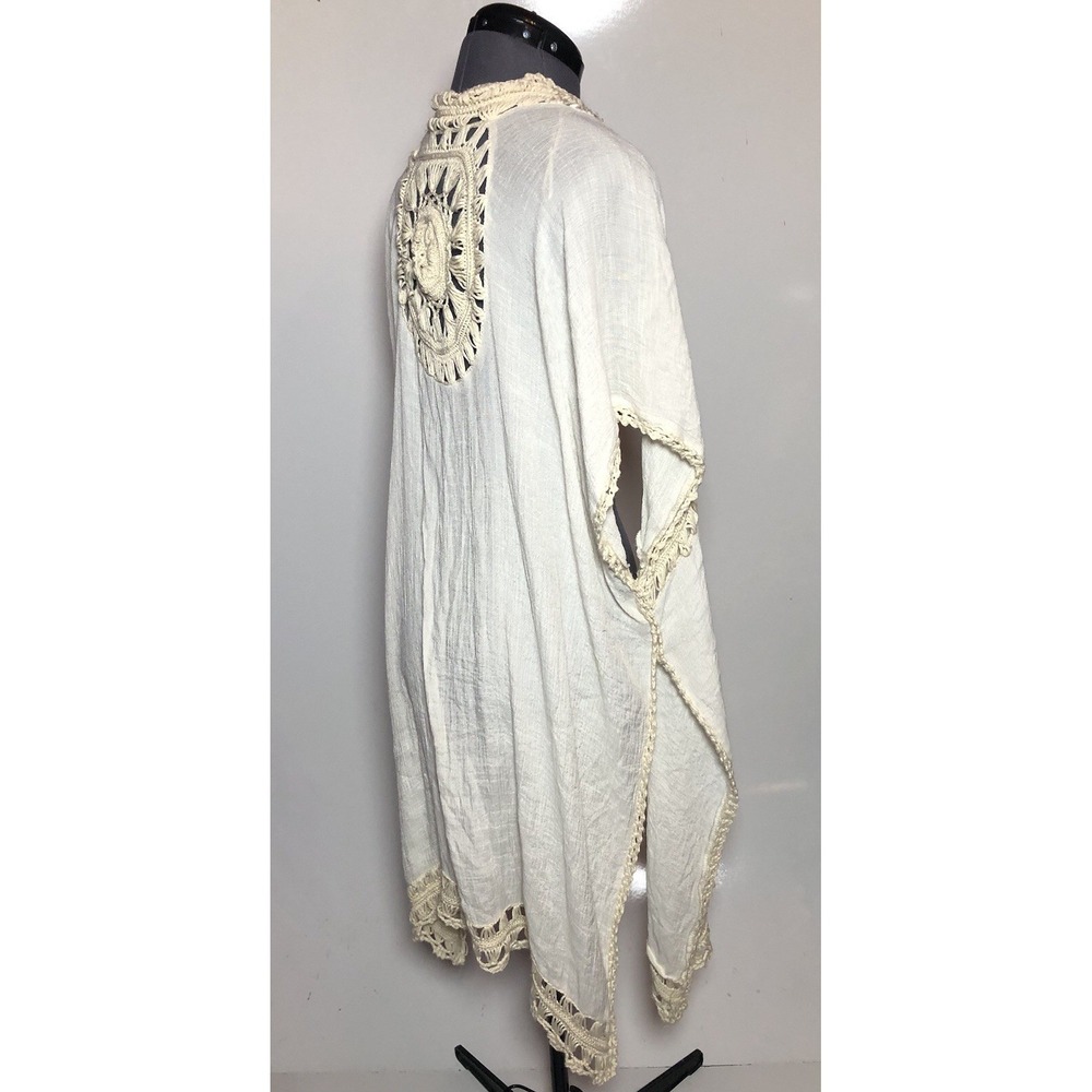 Altar'd‎ State Boho Crochet Lace Kimono Cardigan Ivory Festival M - Picture 7 of 13